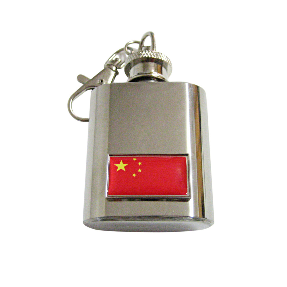 Thin Bordered China Flag Keychain Flask - image 1